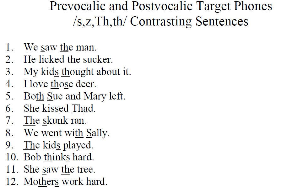 Contrasting short sentences